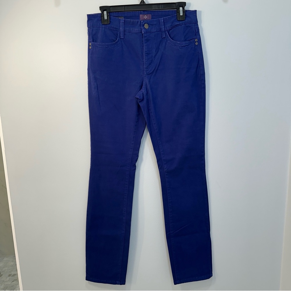 NYDJ Samantha Slim Jeans Pants Bright Royal Blue 6 Straight Stretch EUC